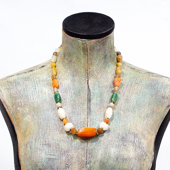 VTG 70's Natural Stone Necklace - Picture 2 of 4